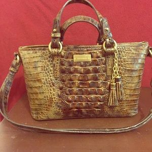 Brahmin Satchel Croc-embossed leather.